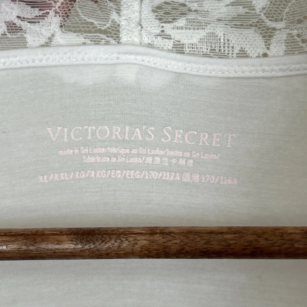 Victoria Secret Women XL Modal Lace Trim‎ Robe Ivory/off White Mint Condition